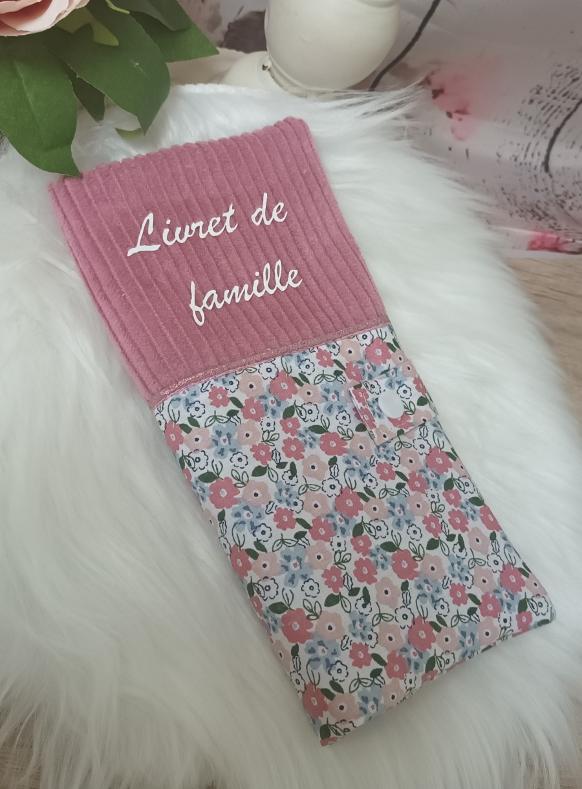 livret de famille fleur rose